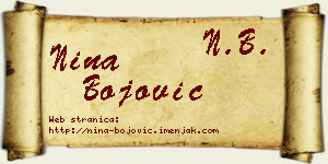 Nina Bojović vizit kartica